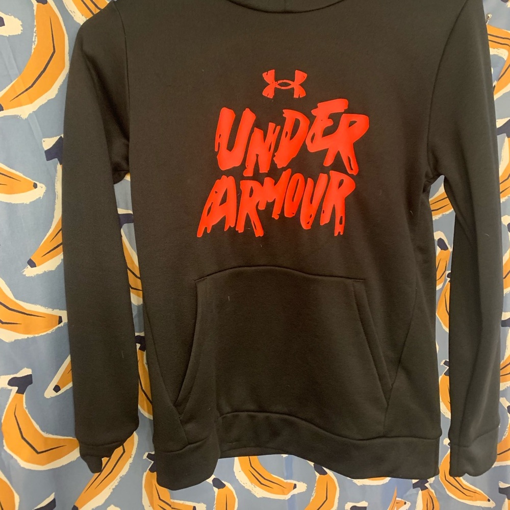 Under Armour Black Hoodie with Red Logo